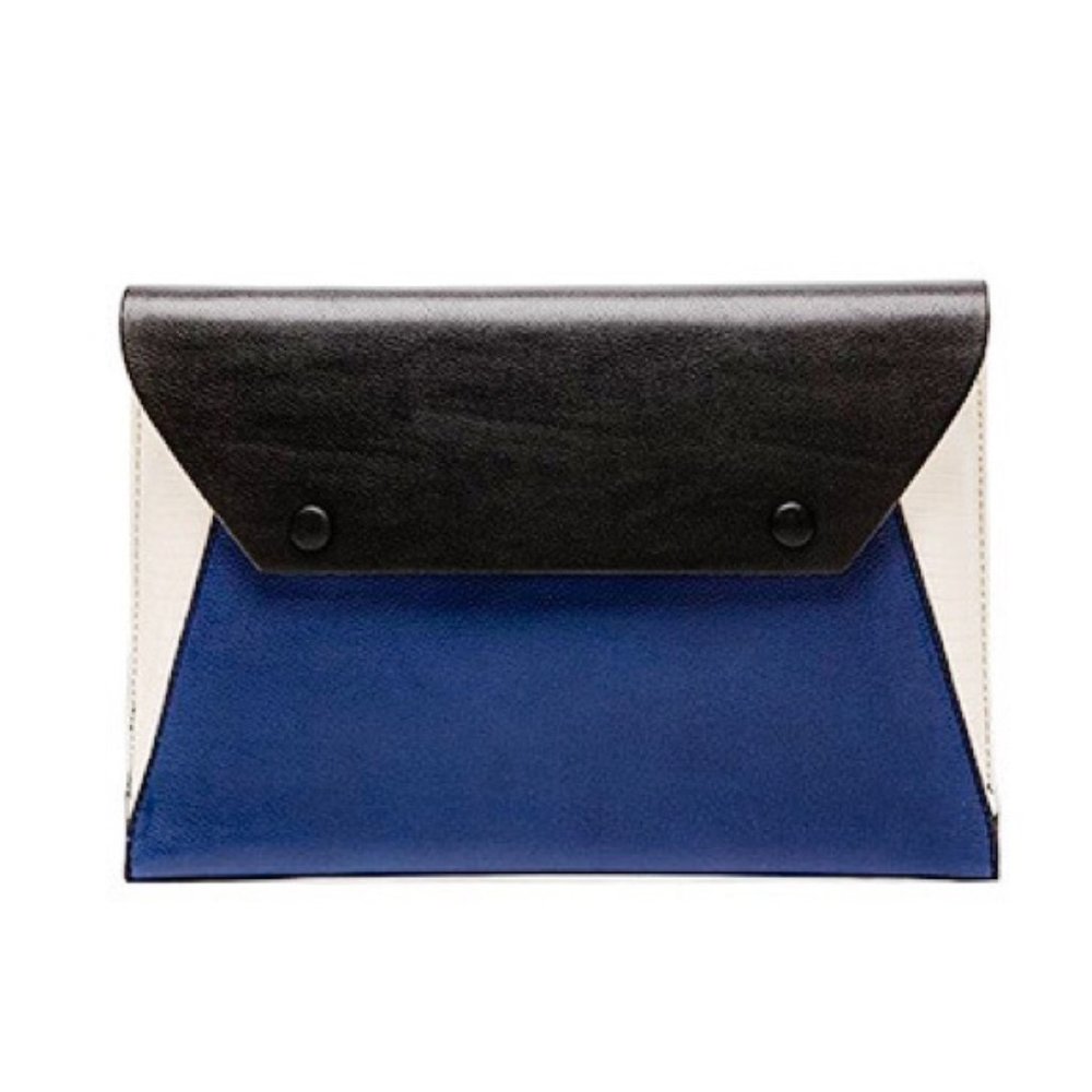 BCBGMAXAZRIA Sophie Envelope Clutch Blue Combo